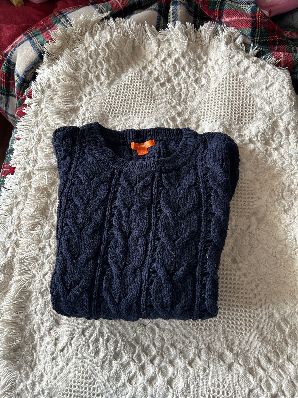 Joe Fresh Dark Navy Cable Knit Crew Sweater